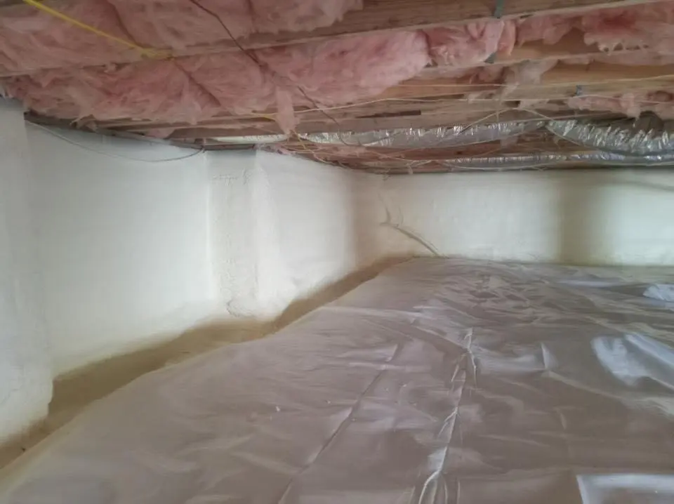 Crawl space encapsulation with closed-cell spray foam for Attic Insulation in Willingboro